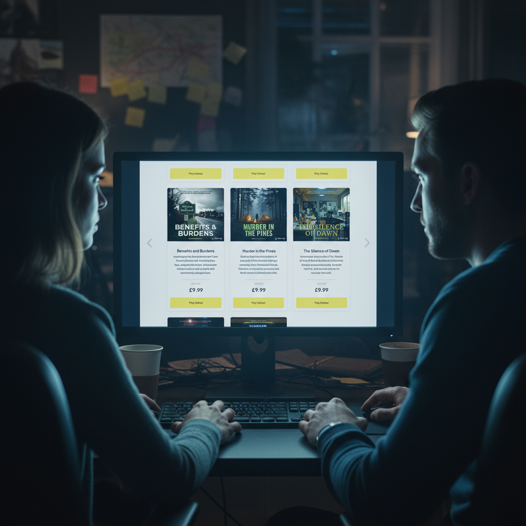 Players choosing an online unsolved case file on Cold Case Inc